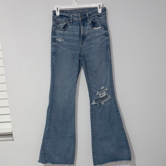 American Eagle Outfitters Denim - American Eagle Outfitters Flare Distressed Blue Jeans